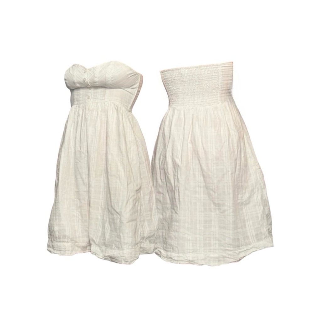 American Eagle Outfitters White Strapless Midi Dress